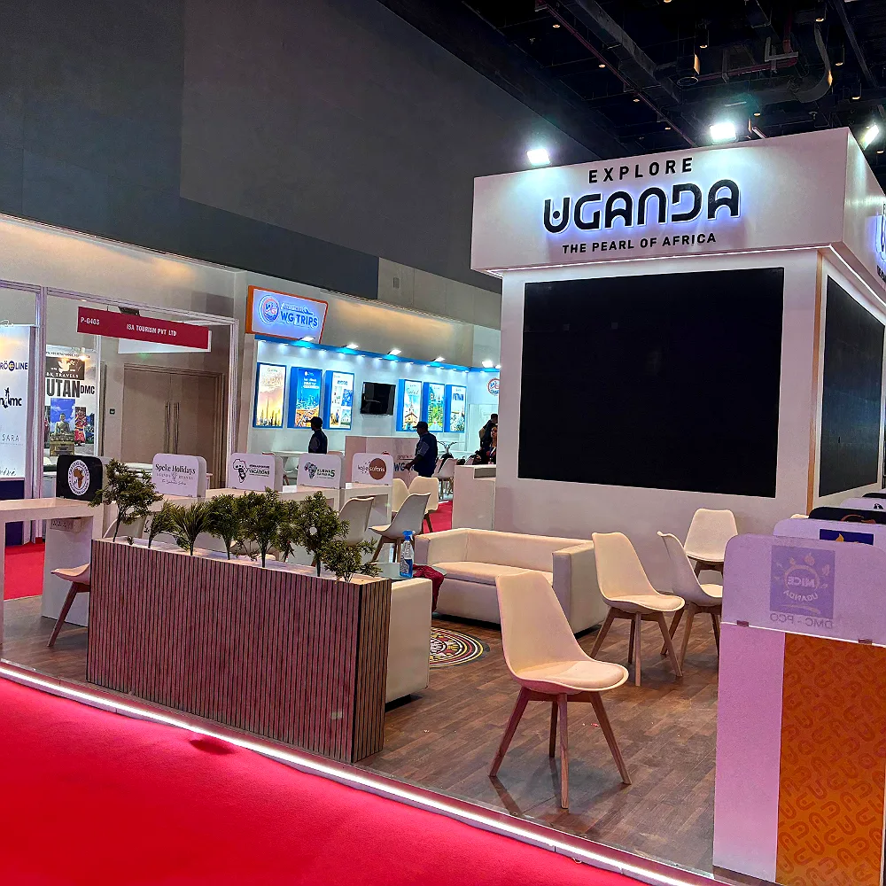 Uganda National Airlines Company exhibition stall at OTM 2025, Mumbai