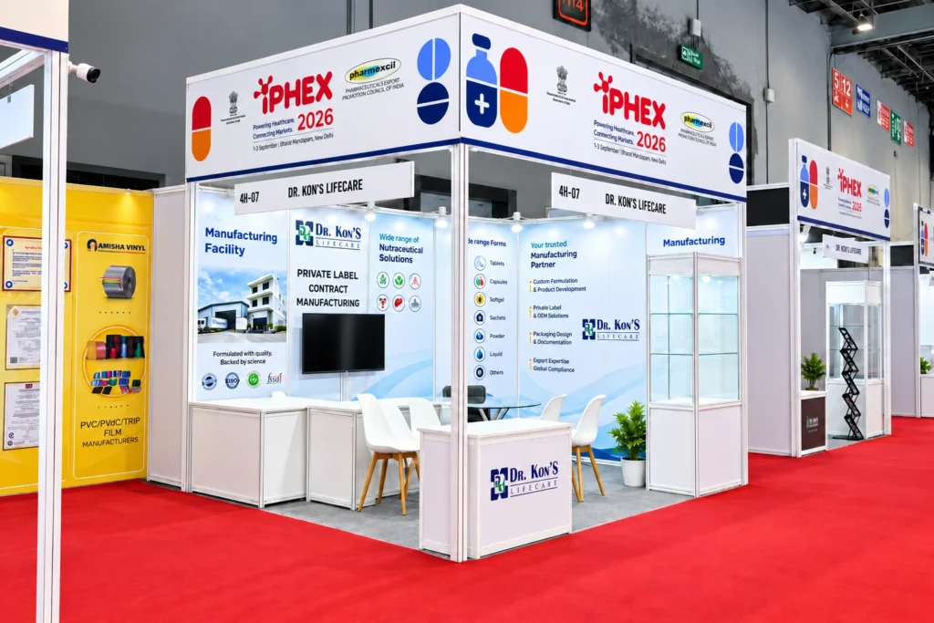 DR.KON’S LIFECARE exhibition stall at IPHEX EXPO 2026 in DELHI