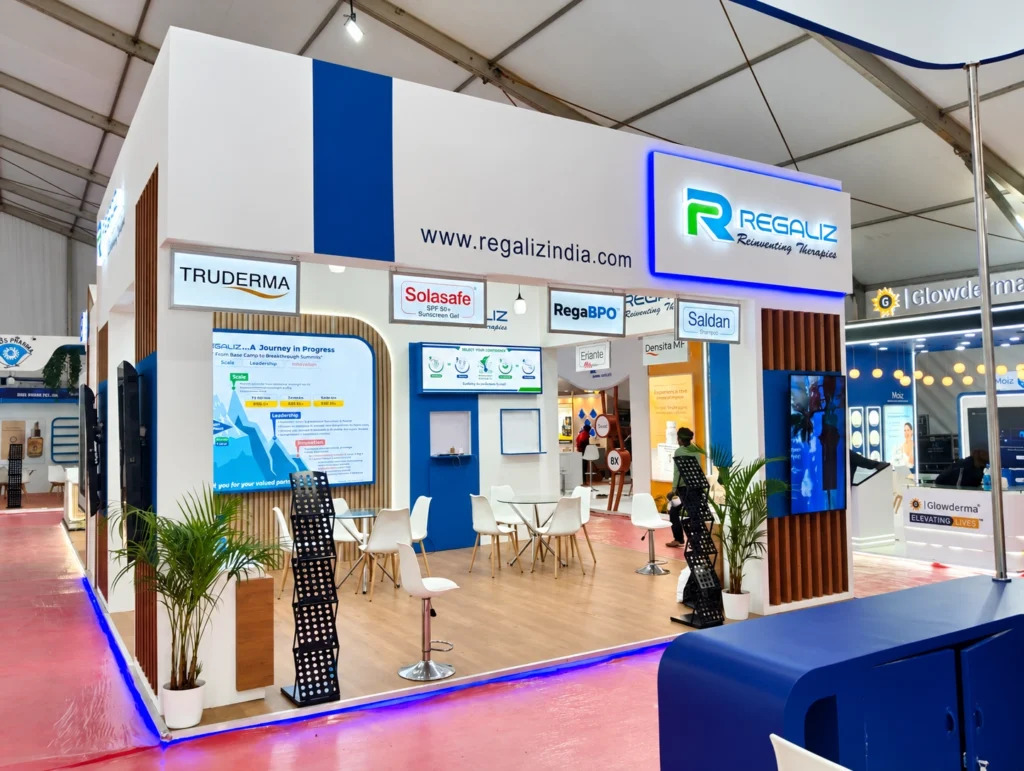 Regaliz exhibition stall at DERMACORN 2026 in BANGALORE