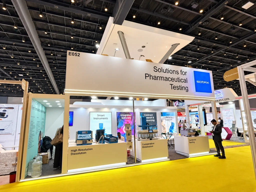 Sotax India Private Limited exhibition stall at ANALYTICA LAB INDIA 2026 in JIO WORLD CONVENTION CENTRE, BANDRA KURLA COMPLEX, MUMBAI